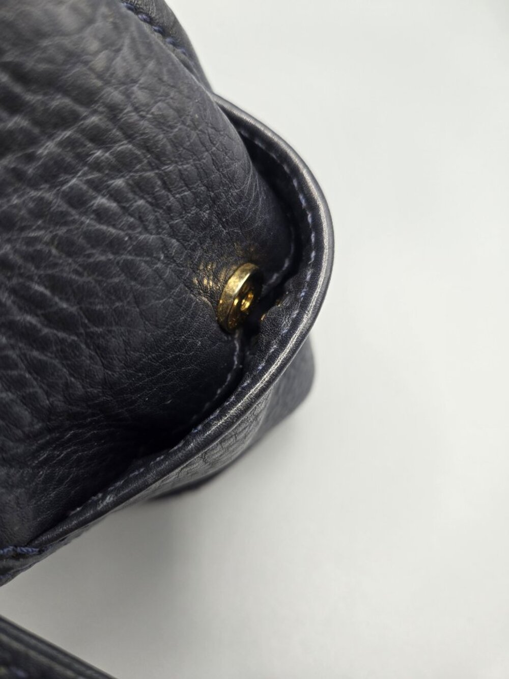 Vintage Coach Sonoma Pocket Drawstring Bucket Bag Navy Pebbled Leather 4926 OG - Picture 6 of 8